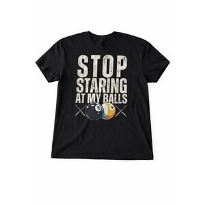 Gildan XL Stop Staring at My Balls T Shirt Black Graphic Billiards Unisex